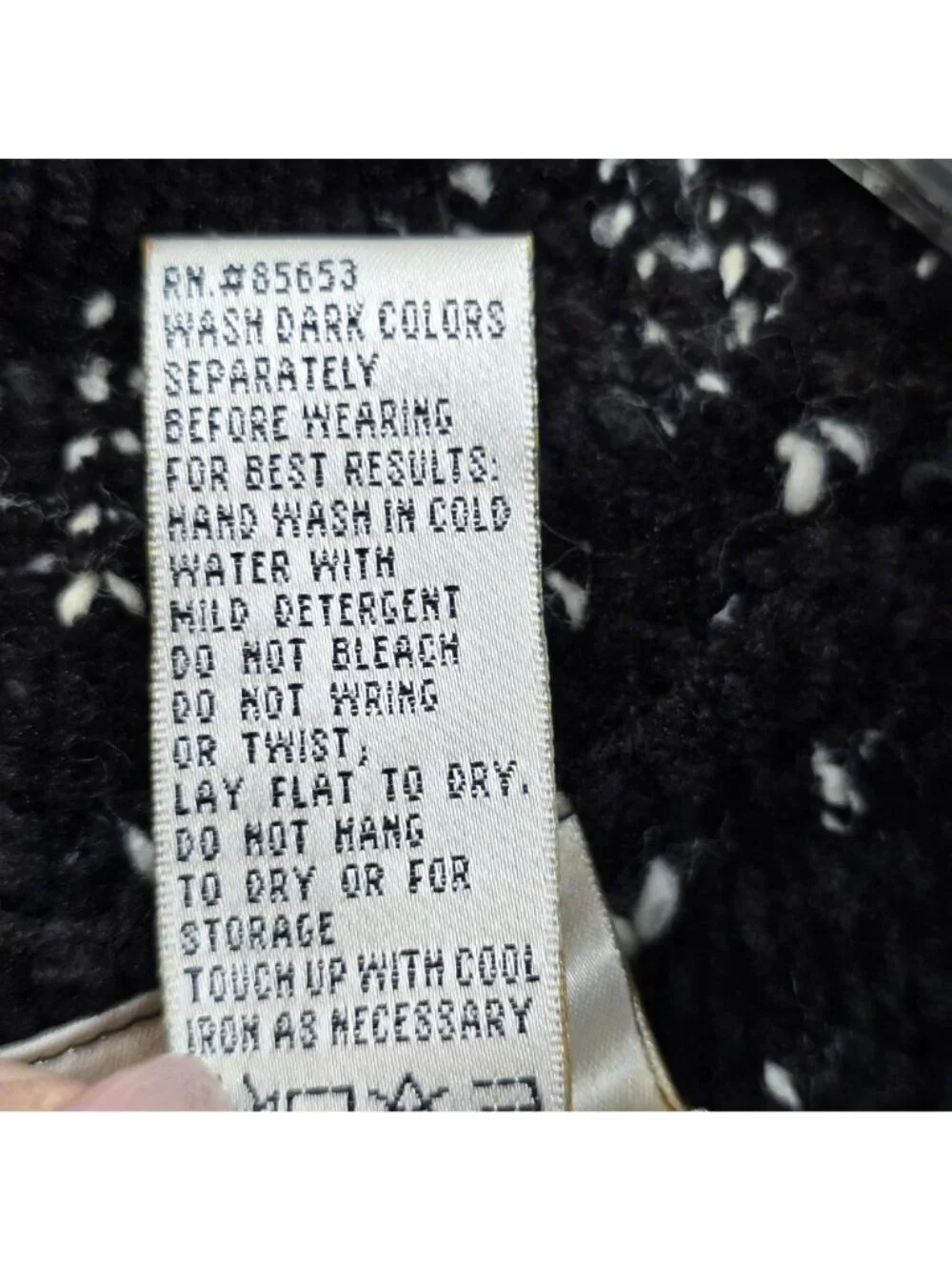 Vintage Koret Marled Wool Sweater M Black Deadstock Whimsygoth Preppy Outdoor